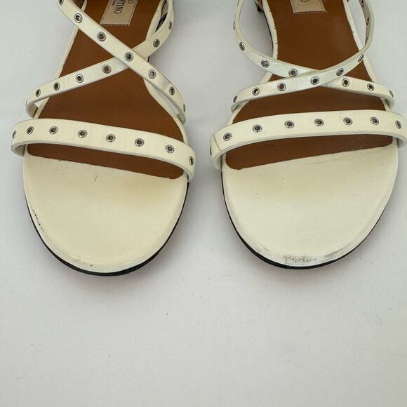 Valentino Garavani Leather Gladiator Sandals Grommet Studded 36.5-37 (US 6.5-7) - Picture 4 of 12